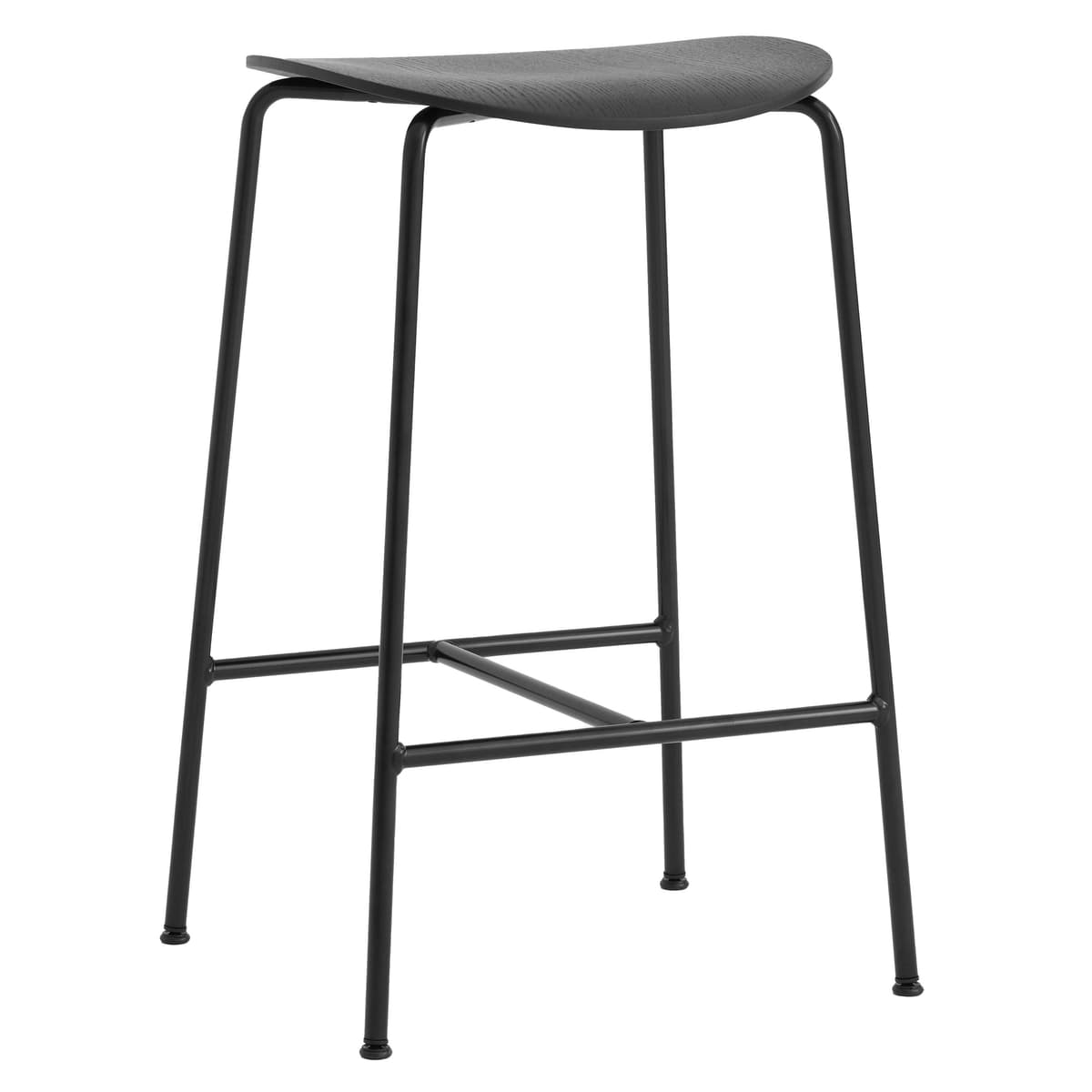 &tradition Pavilion AV37 Barkruk H68 Plastic Glijders Zwart Gelakt Eiken - afbeelding 1