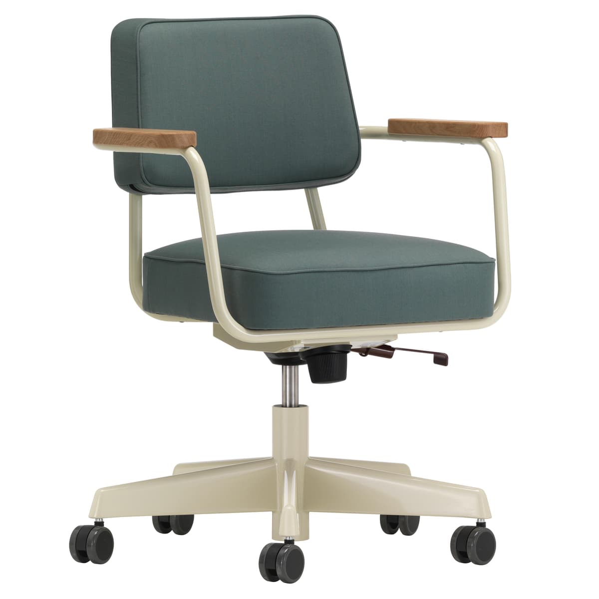 Vitra Fauteuil Direction Pivotant Bureaustoel Twill 17 Colombe,oak