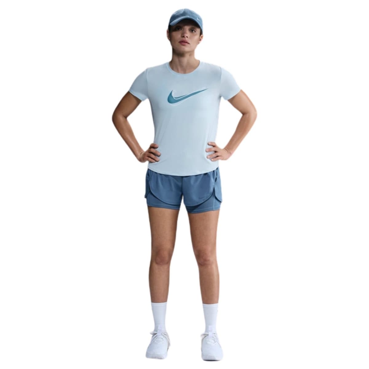 Nike One Swoosh Dri-fit Sportshirt Dames Blauw M/38