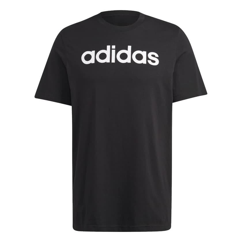 Adidas Essentials Single Jersey Linear Sportshirt Heren Zwart L