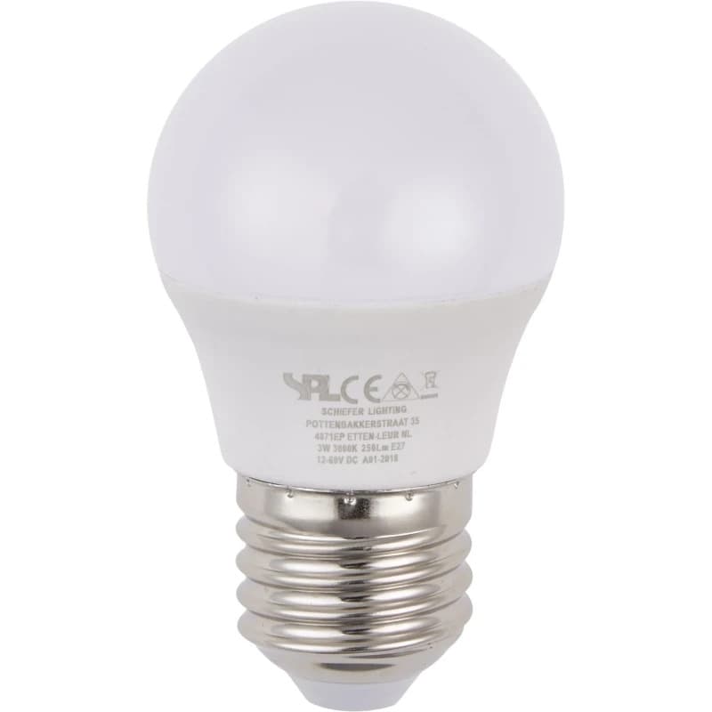 SPL E27 LED Kogellamp | 3W 3000K 12V/60V 830 | 160°