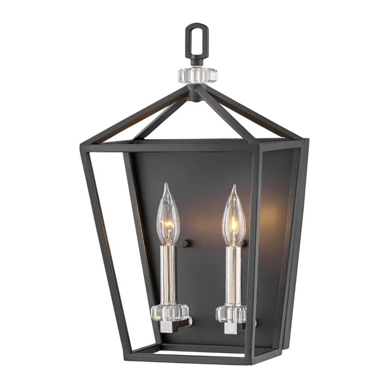 Hinkley LED Wandlamp Stinson | 2X E14 Max 60W | Black with Polished Nickel