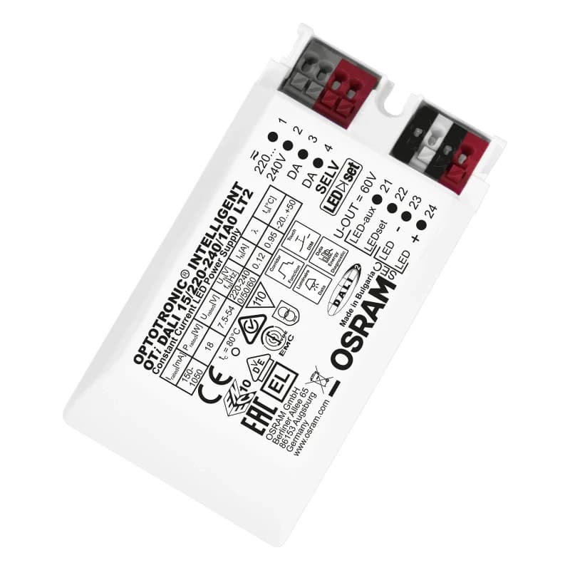 Osram LED Driver | OPTOTRONIC® Intelligent – DALI LT2 15/220…240/1A0 LT27.5V/54V | DALI Dimbaar IP20