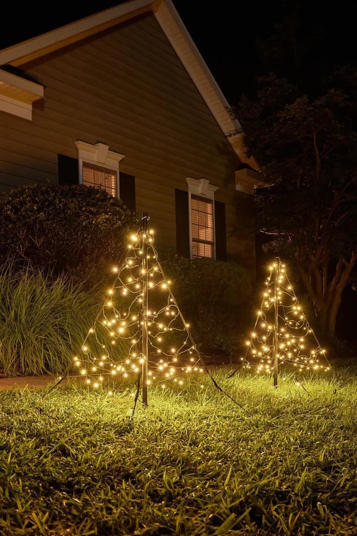Fairybell Duo LED Buitenkerstboom | 2X 100cm 120 LEDs | Warm Wit | Inclusief Mast - afbeelding 1